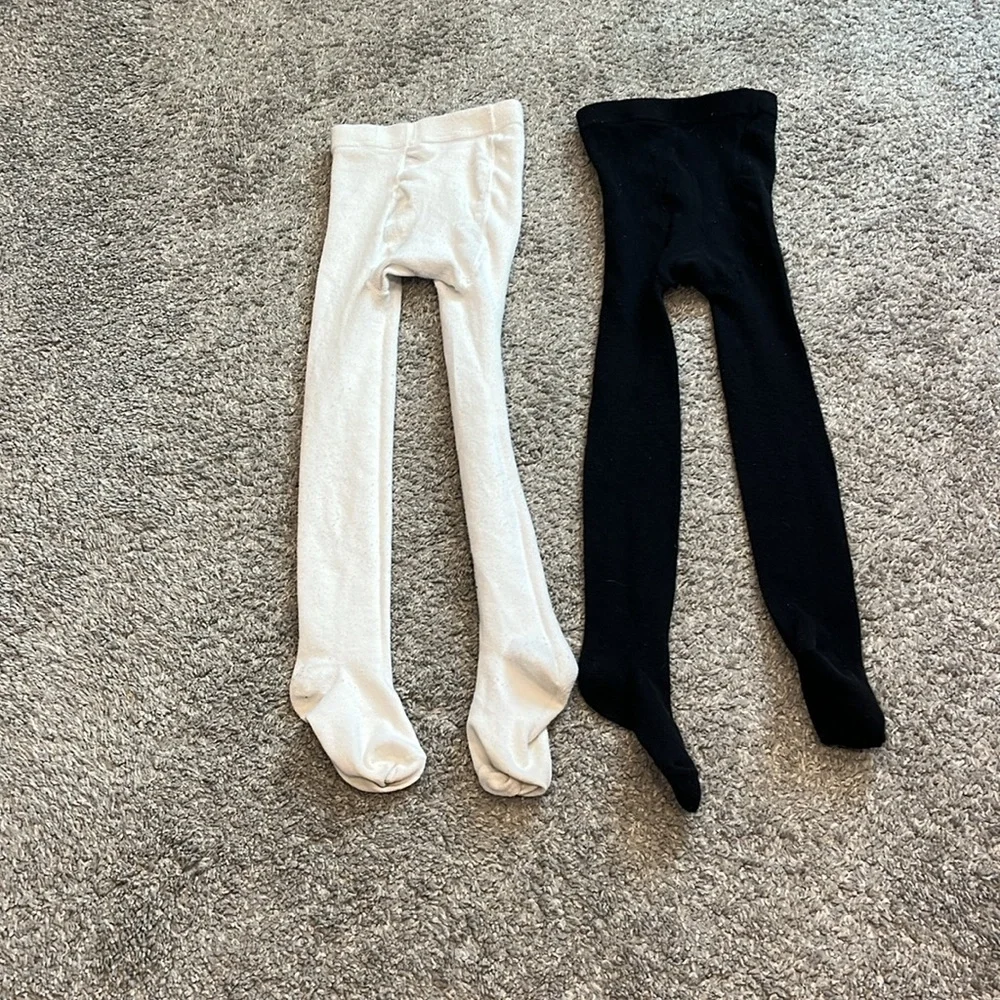 Black and White Tights for Little Girls